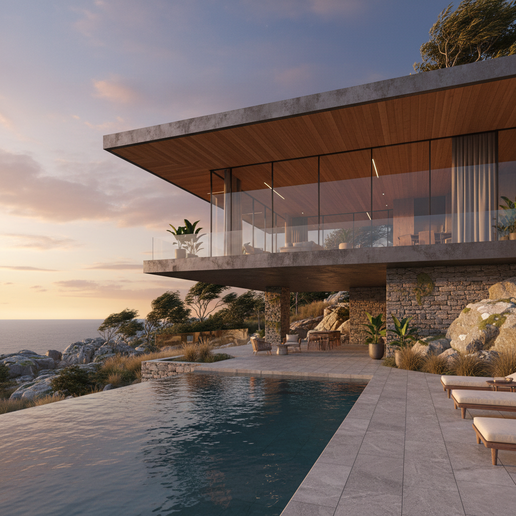 High-quality architectural visualization with realistic materials