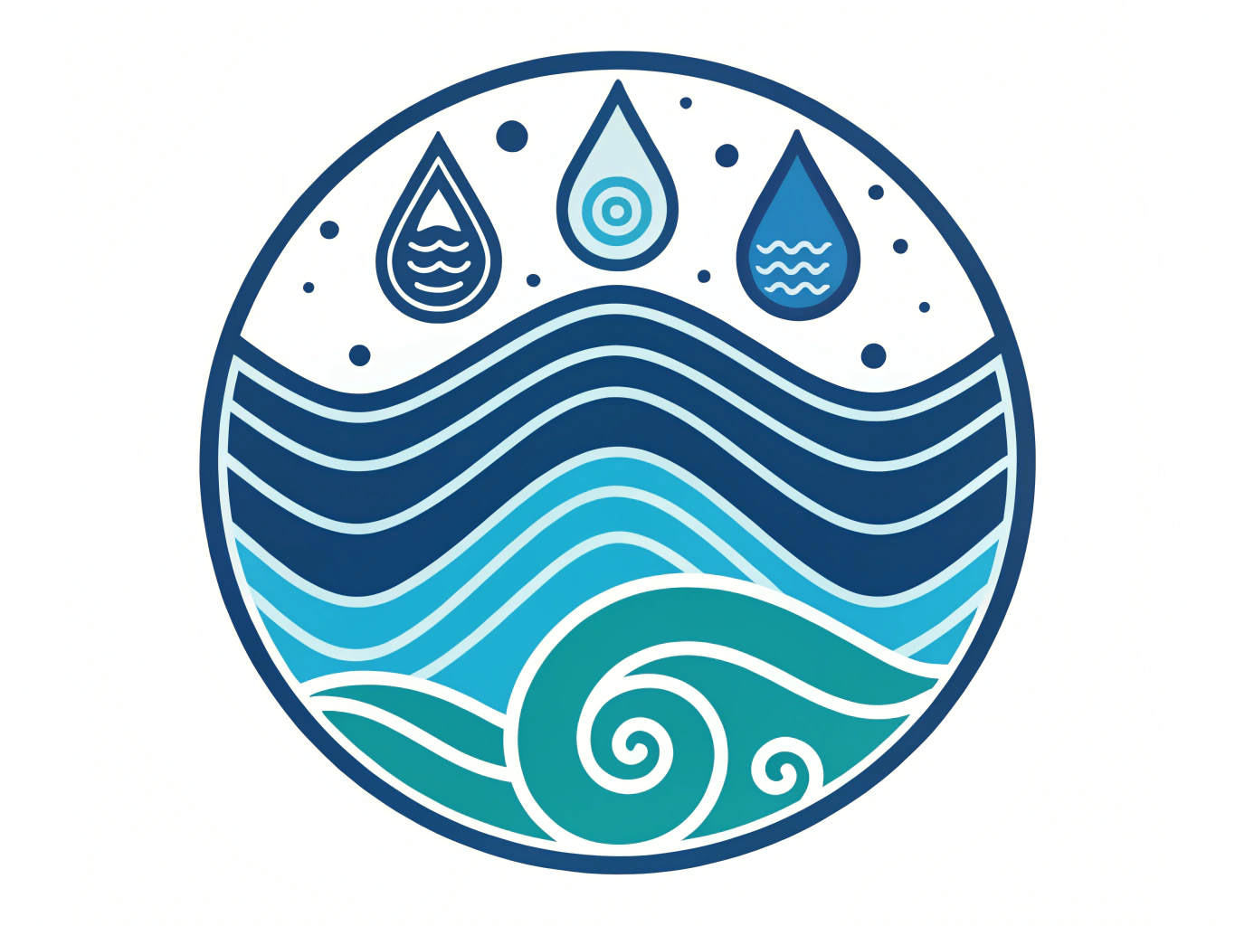 A logo representing the water element in a traditional 