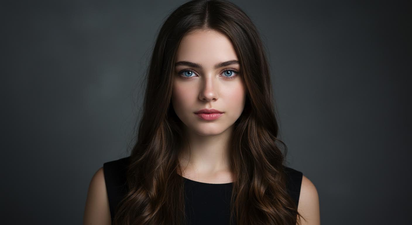 Photorealistic portrait with studio lighting