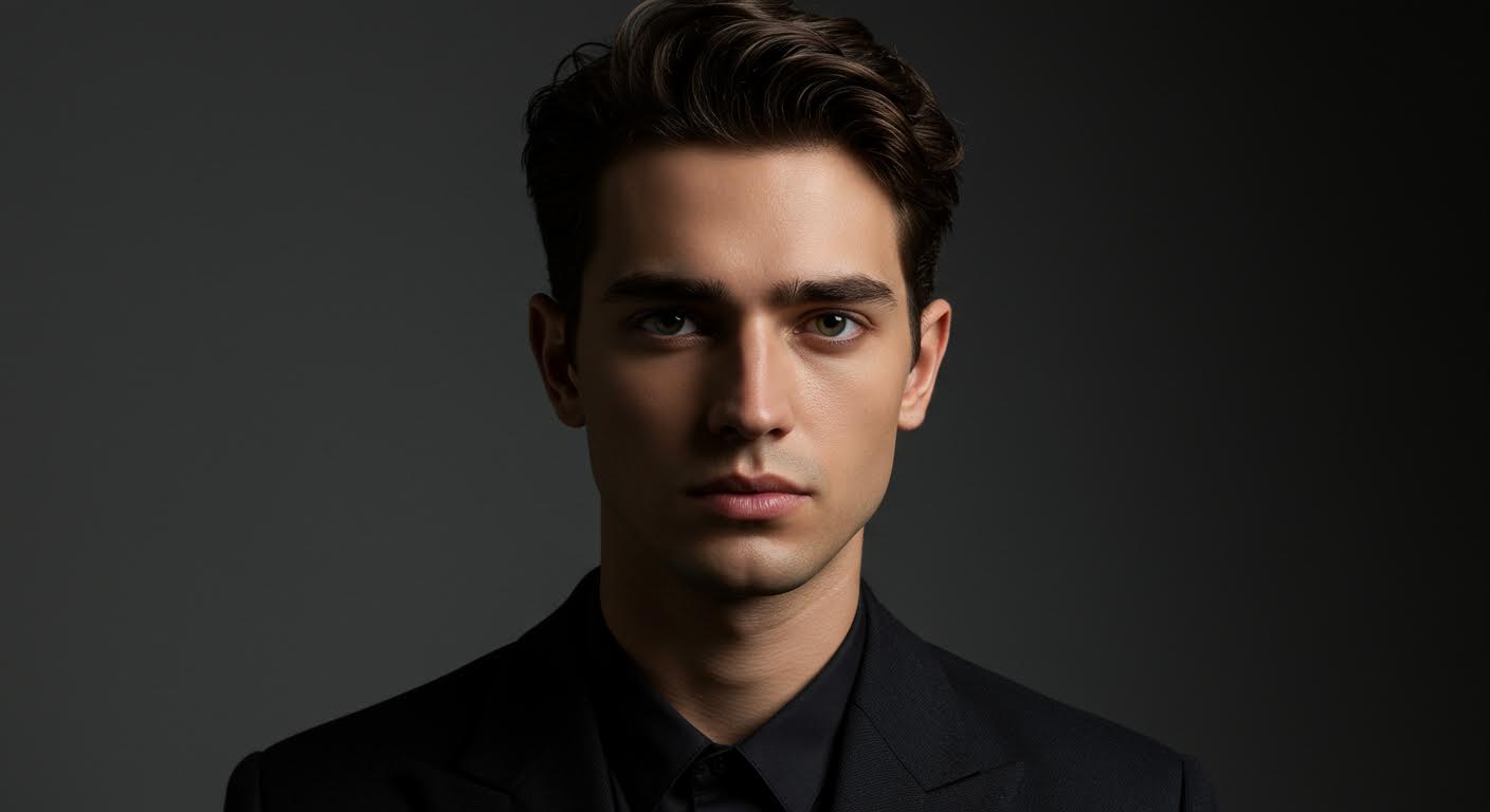 Photorealistic portrait with studio lighting