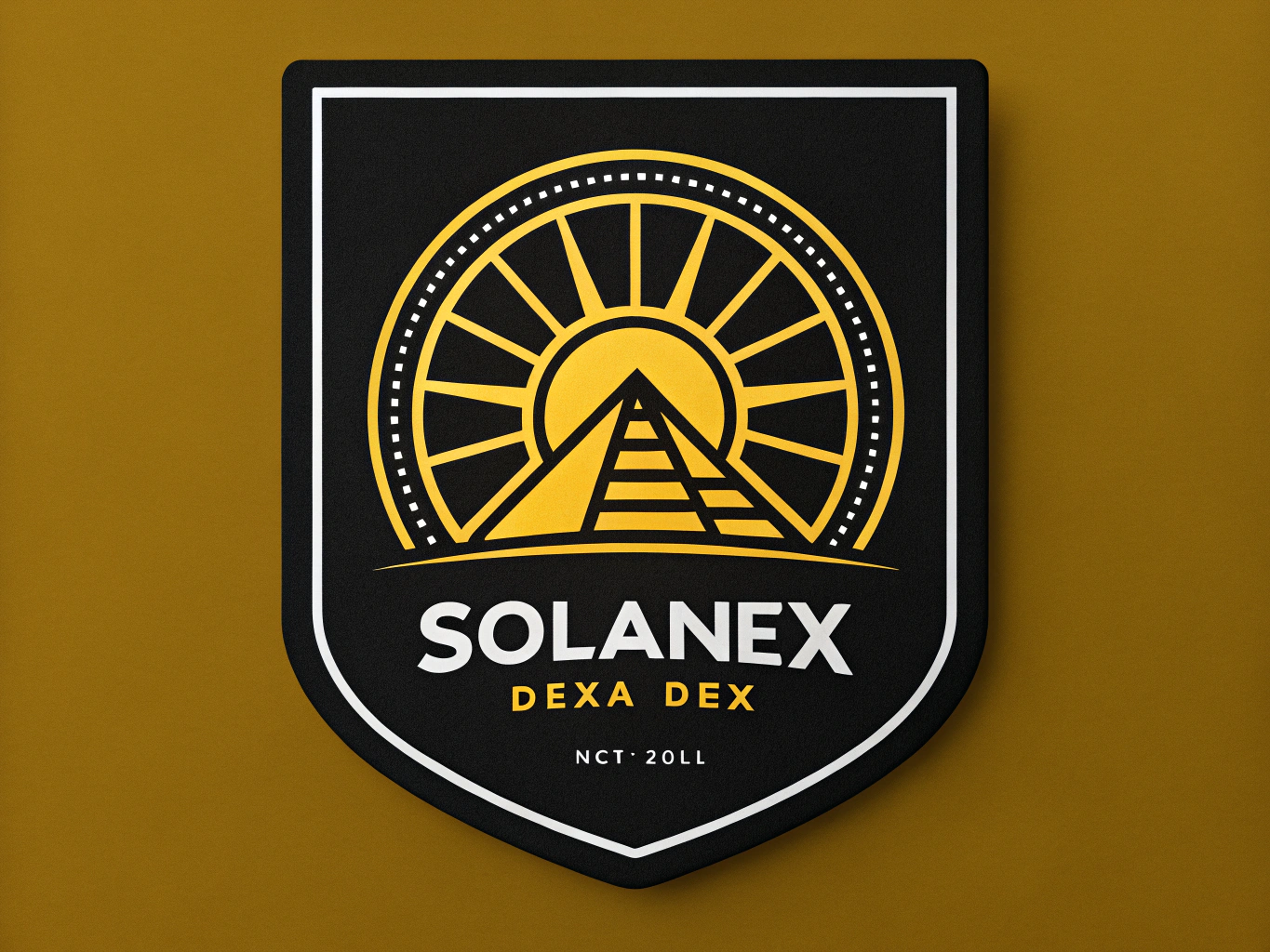 a vector logo for a Solana DEX, called Sundial , black and yellow color scheme, clean lines, enterprise, works at small and big sizes, solid black background no text