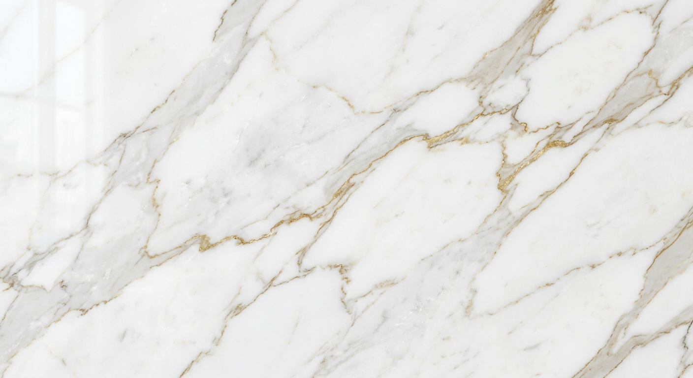 White marble texture background with elegant gold veining, luxury aesthetic