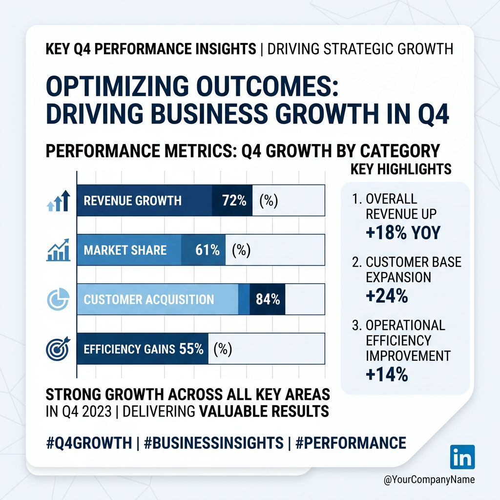 LinkedIn professional post graphic with data visualization chart