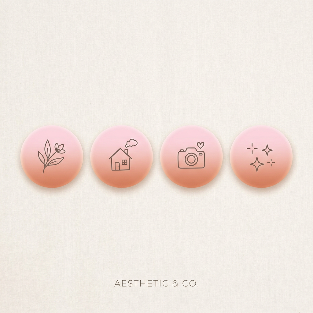 Instagram story highlight cover, minimalist icon design on gradient circle