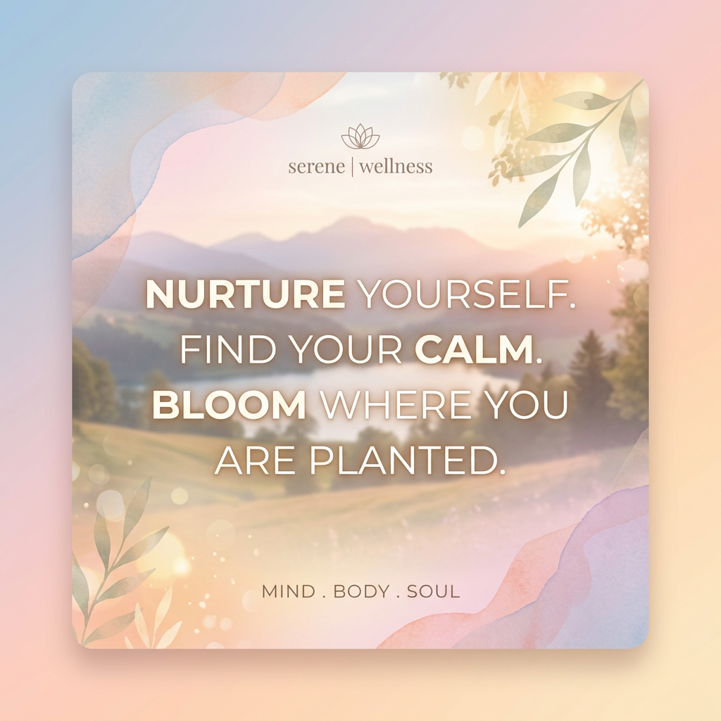 Instagram post design with inspirational quote layout on soft pastel gradient