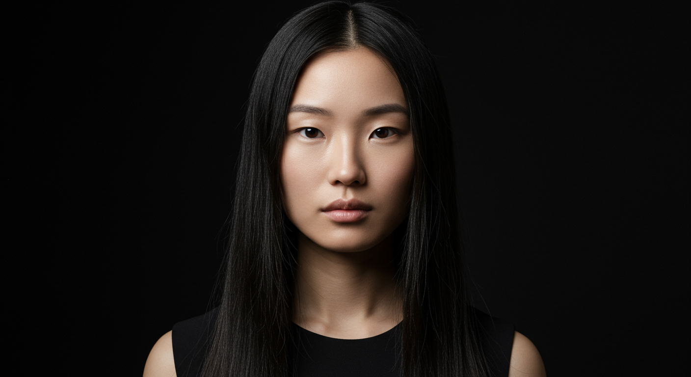 Photorealistic portrait with studio lighting