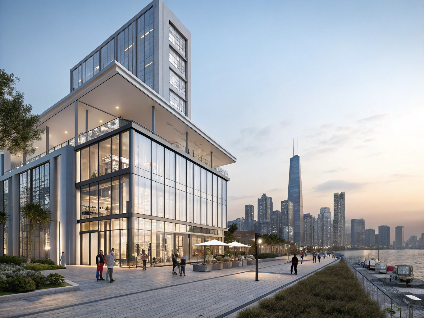 Architectural visualization of a modern building
