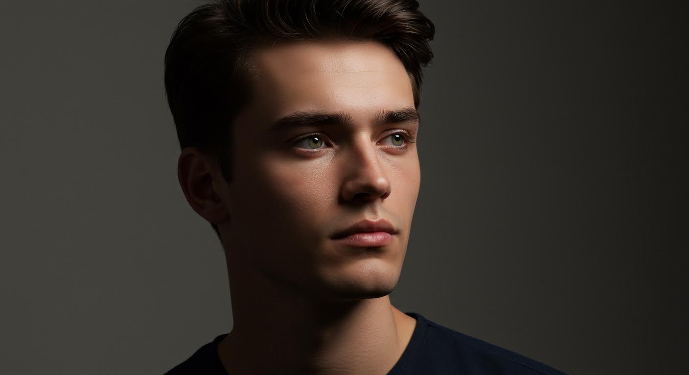 Photorealistic portrait with studio lighting
