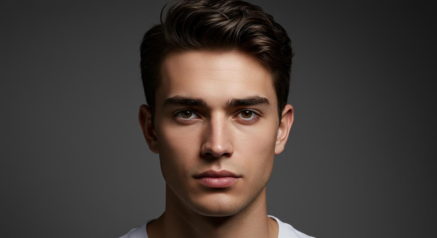 Photorealistic portrait with studio lighting