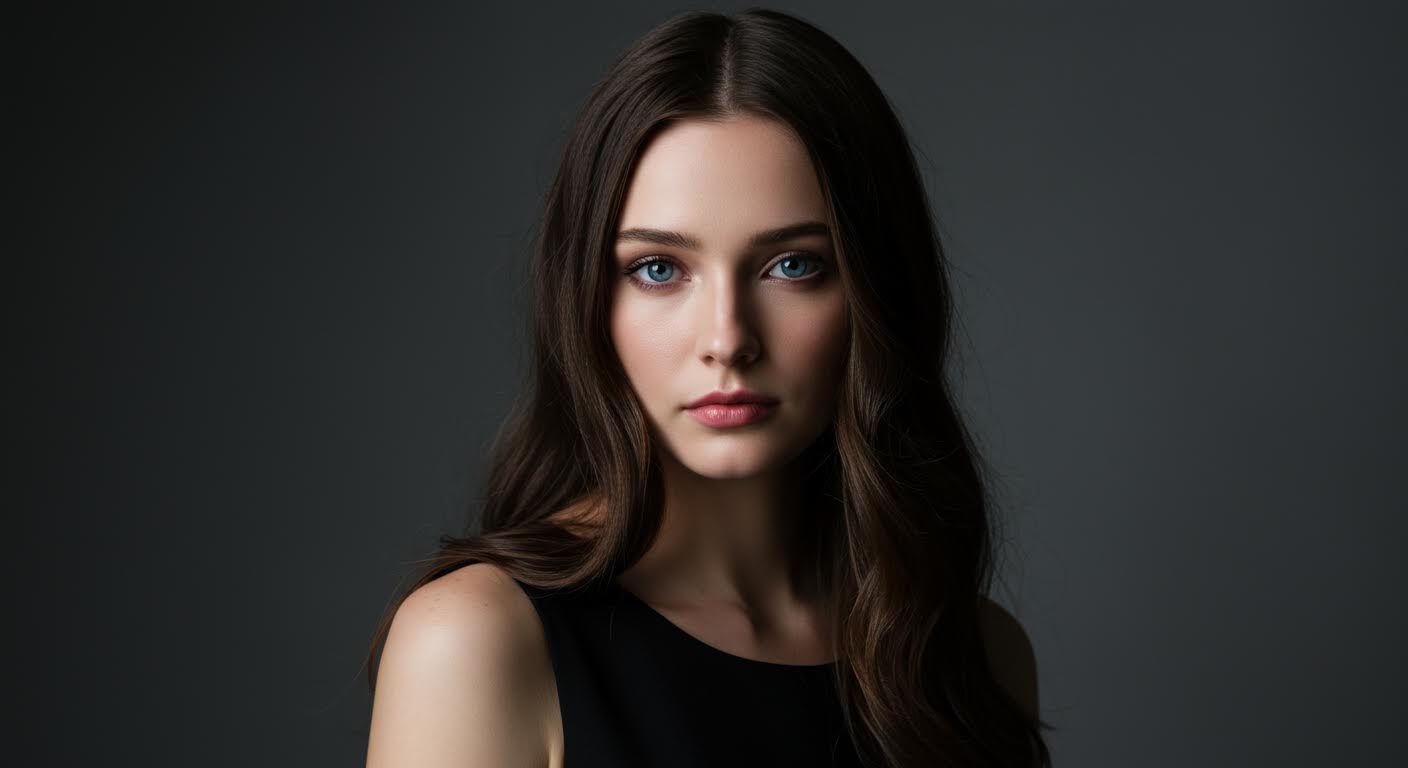 Photorealistic portrait with studio lighting