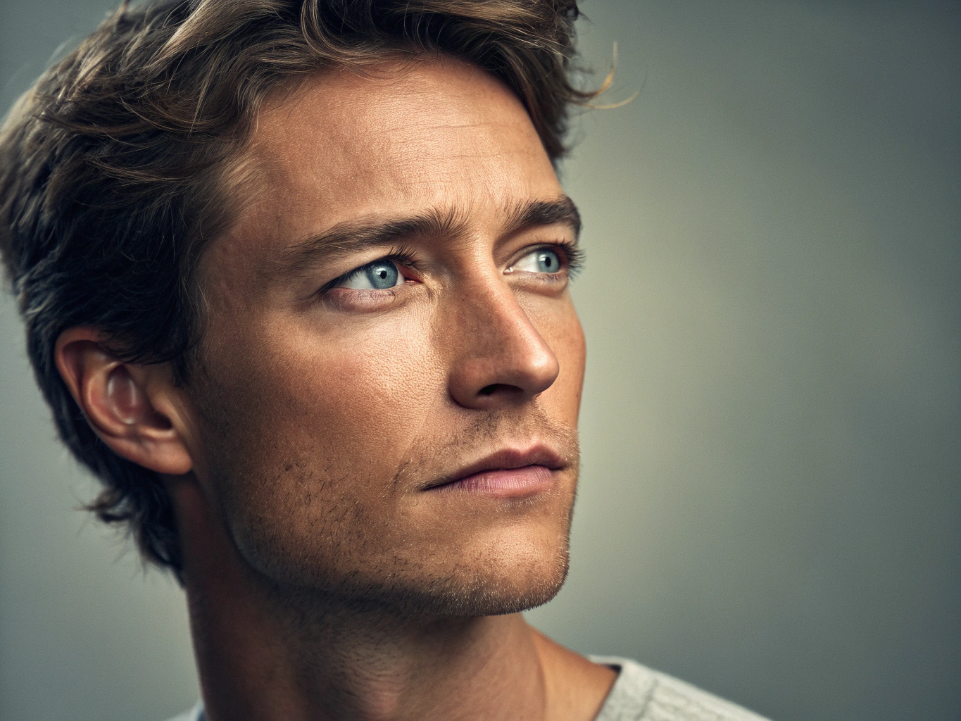 Photorealistic portrait with studio lighting