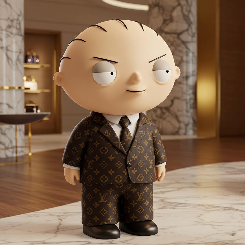 stewie griffin in Louis Vuitton
