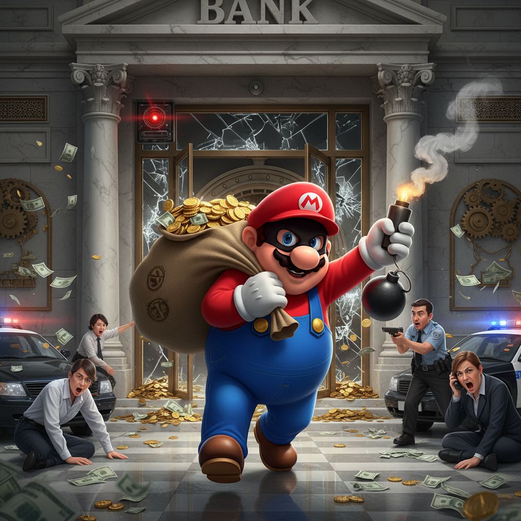 Mario Robbing a bank