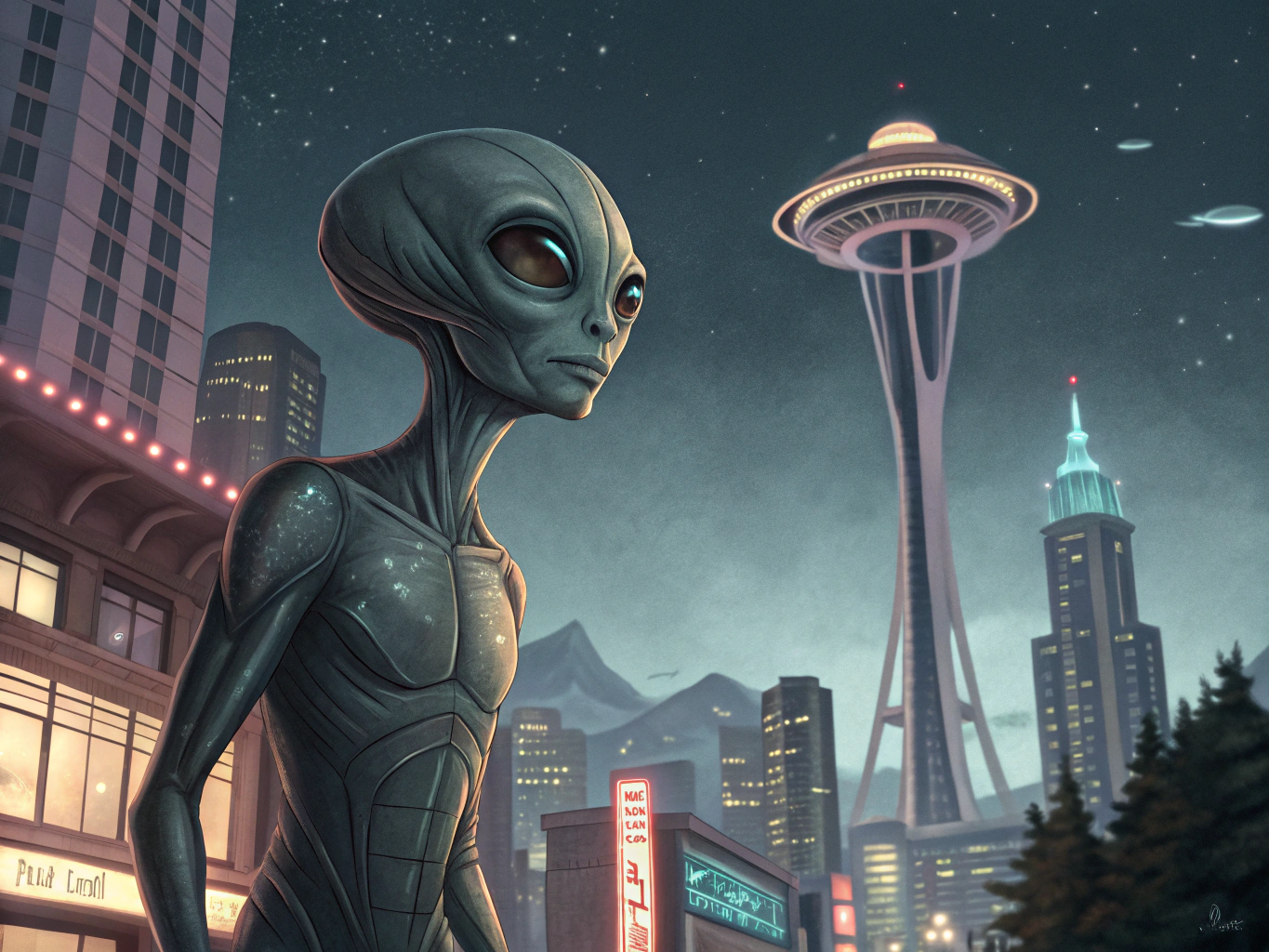 Alien with Lesser Known in the background 