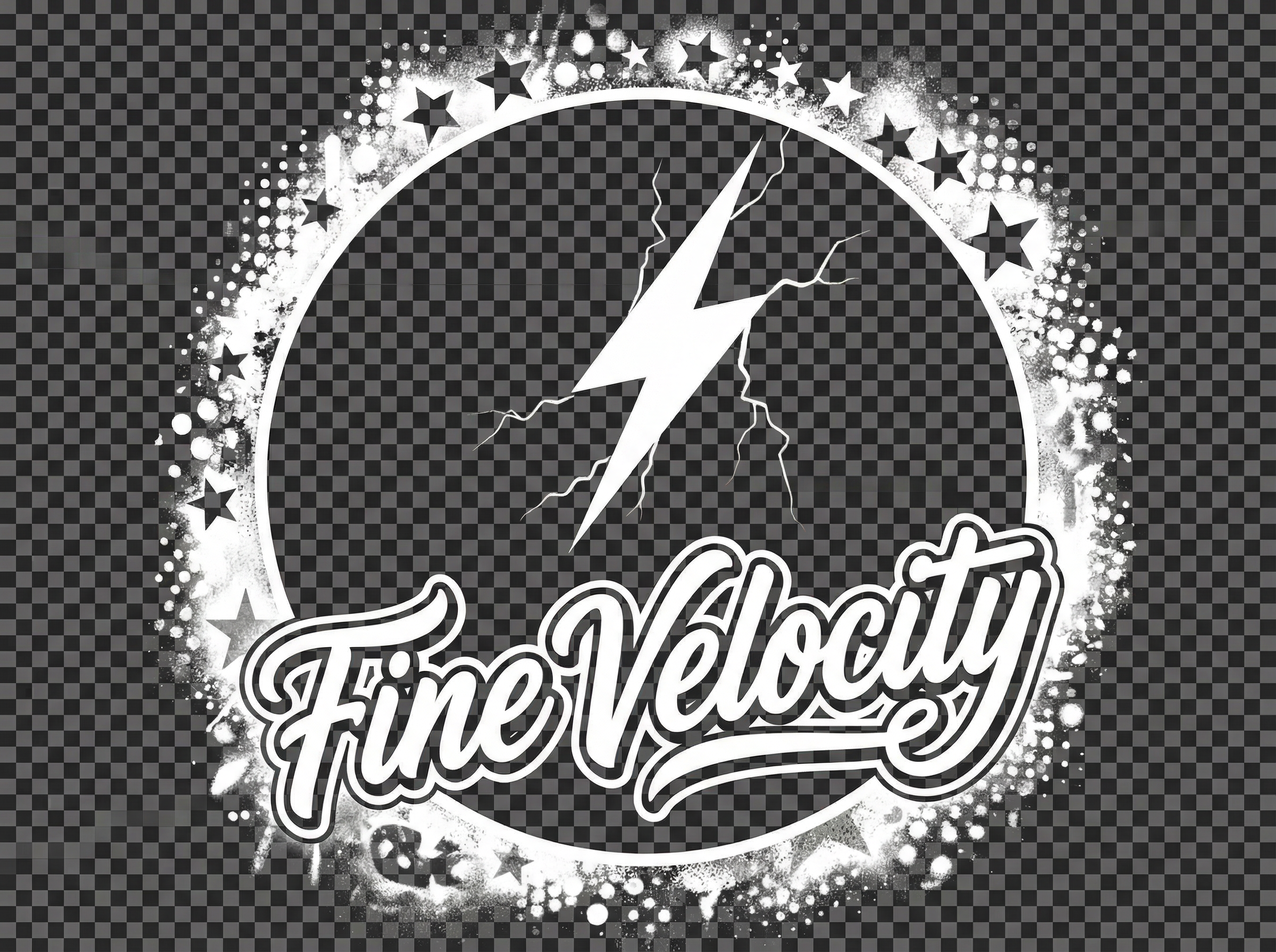 Create a white, transparent logo version of the attached image