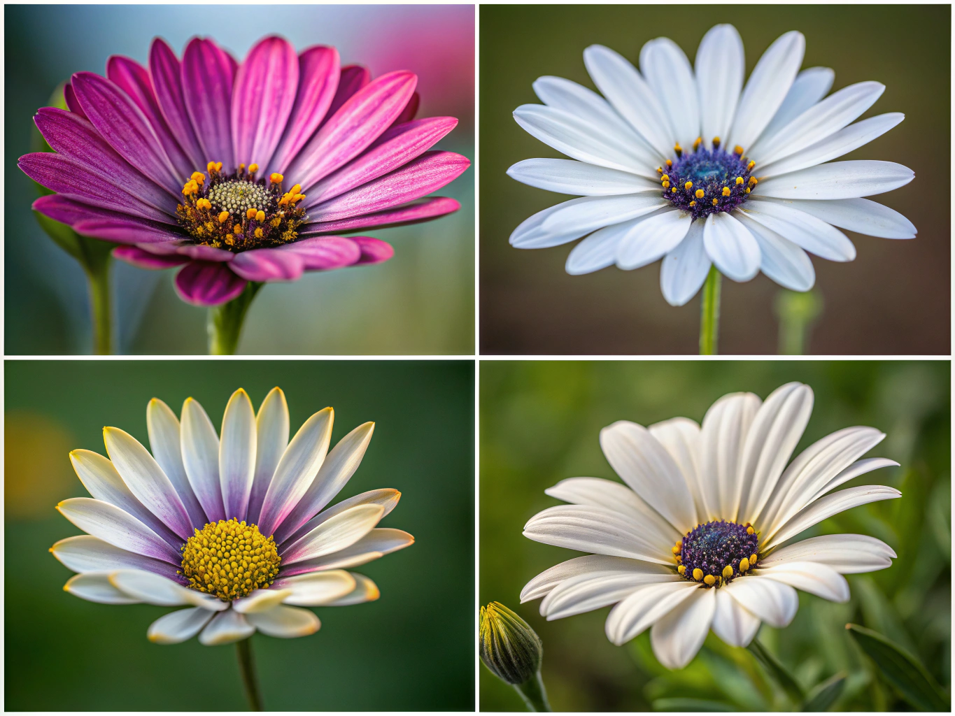 Still pictures of single flowers