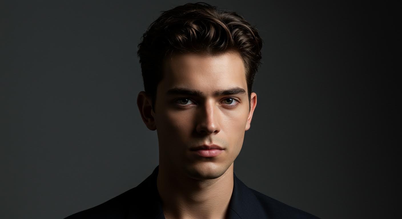 Photorealistic portrait with studio lighting