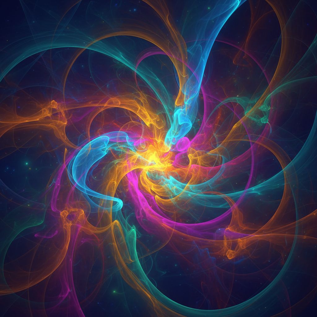 Vibrant abstract digital art with flowing colors