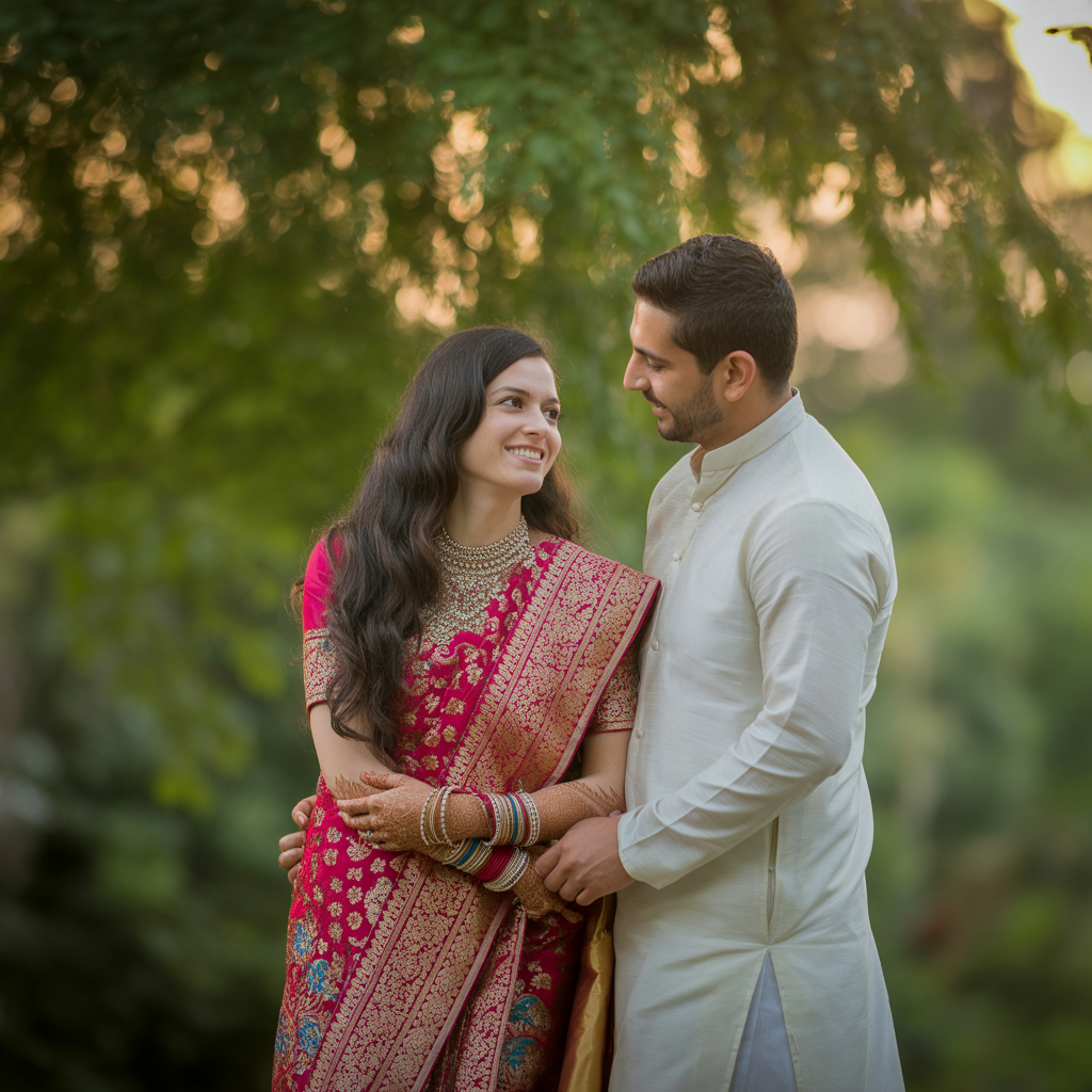 Indian saree women hug a boyfriend her husband watching this
