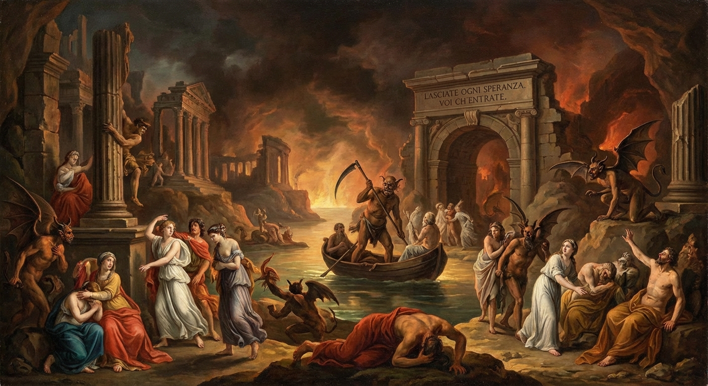 An image of hell in Renaissance style 