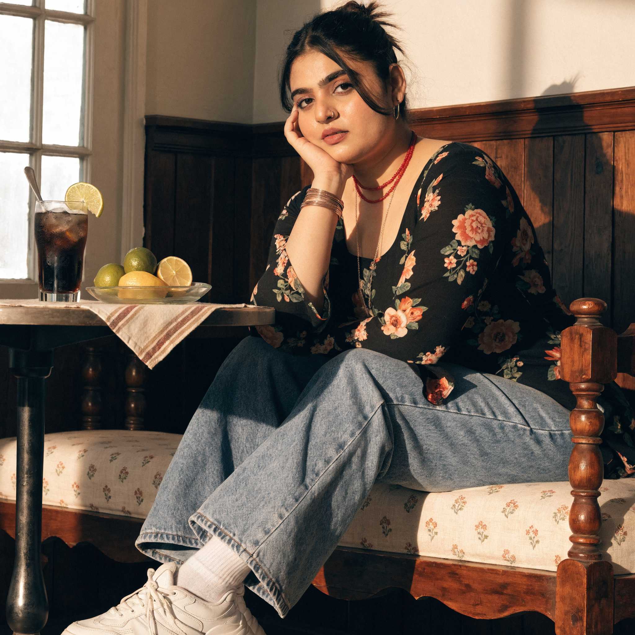 A photorealistic young Indian curvy woman 